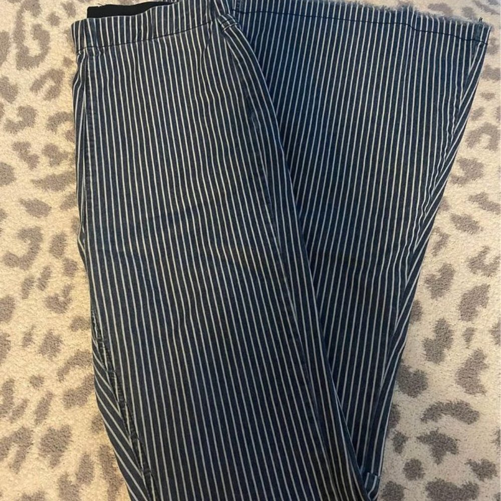 Striped Bell Bottom Jeans